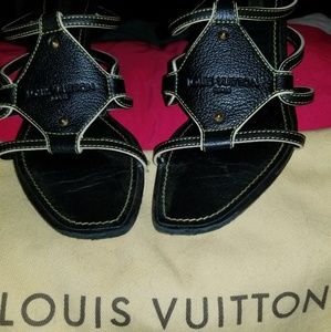 Louis Vuitton | Shoes | Louis Vuitton Black With White Trim 2 Heels ...